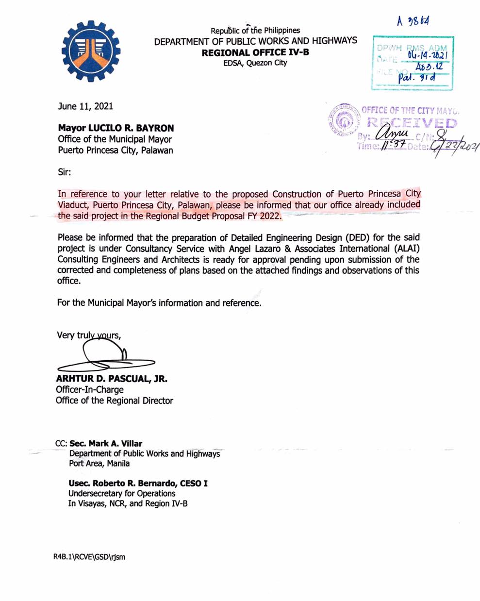application letter example for dpwh